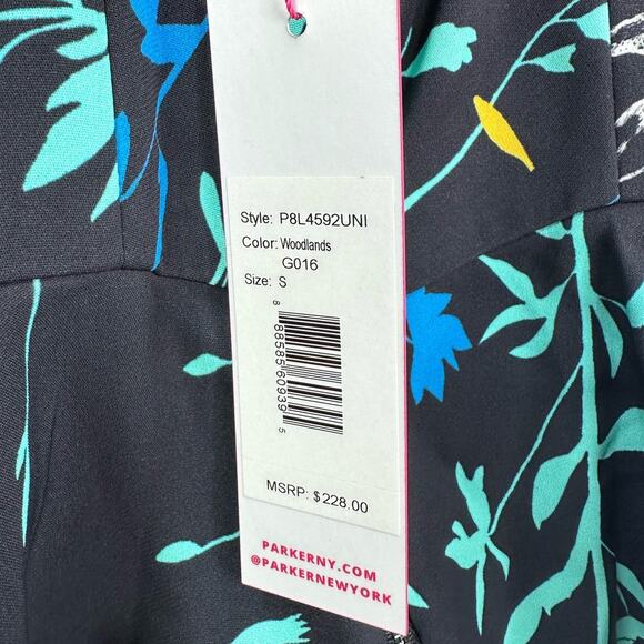 PARKER Jess Floral Print Sleeveless Top Blue Green Ruffle Blouse Size Small NWT - Picture 7 of 9